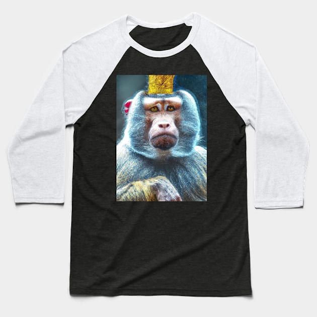 Monkey with a crown Baseball T-Shirt by maxcode
